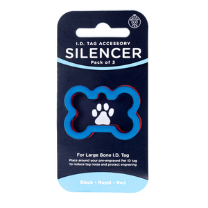 Quick Tag Set de 3 Silenciadores para Placa de Identificación con Forma de Hueso, Grande Quick Tag Set de 3 Silenciadores para Placa de Identificación con Forma de Hueso, Grande