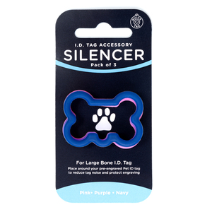 Quick Tag Set de 3 Silenciadores para Placa de Identificación con Forma de Hueso, Grande Quick Tag Set de 3 Silenciadores para Placa de Identificación con Forma de Hueso, Grande