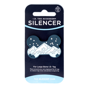 Quick Tag Silenciador Diseño Montañas para Placa de Identificación con Forma de Hueso, Grande Quick Tag Silenciador Diseño Montañas para Placa de Identificación con Forma de Hueso, Grande