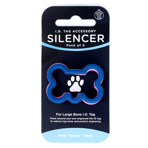 Quick Tag Set de 3 Silenciadores para Placa de Identificación con Forma de Hueso, Chico Quick Tag Set de 3 Silenciadores para Placa de Identificación con Forma de Hueso, Chico