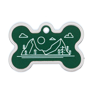 Hillman Group Placa de Identificación Diseño Montañas Color Verde para Perro, Grande Hillman Group Placa de Identificación Diseño Montañas Color Verde para Perro, Grande