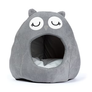 EveryYay Cama Tipo Iglú Diseño Búho para Gato, Color Gris EveryYay Cama Tipo Iglú Diseño Búho para Gato, Color Gris