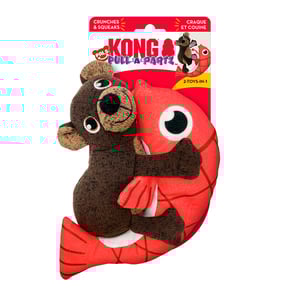 Kong Pals Pull a Partz Peluche Oso con Salmón para Perro, Mediano Kong Pals Pull a Partz Peluche Oso con Salmón para Perro, Mediano