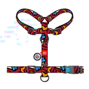 Waudog Nylon Arnés Ajuste Romano Diseño Grafiti para Perro, Mediano Waudog Nylon Arnés Ajuste Romano Diseño Grafiti para Perro, Mediano