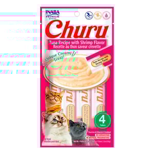 Inaba Churu Premio Cremoso Natural para Gato Todas las Etapas de Vida Receta Atún y Camarón, 1 Paquete Inaba Churu Premio Cremoso Natural para Gato Todas las Etapas de Vida Receta Atún y Camarón, 1 Paquete