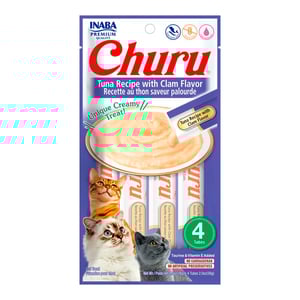 Inaba Churu Premio Cremoso Natural para Gato Todas las Etapas de Vida Receta Atún y Almeja, 1 Paquete Inaba Churu Premio Cremoso Natural para Gato Todas las Etapas de Vida Receta Atún y Almeja, 1 Paquete