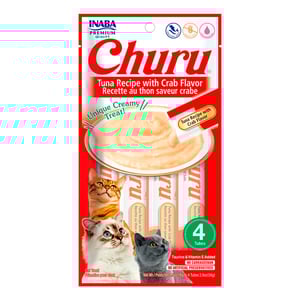 Inaba Churu Premio Cremoso Natural para Gato Todas las Etapas de Vida Receta Atún y Cangrejo, 1 Paquete Inaba Churu Premio Cremoso Natural para Gato Todas las Etapas de Vida Receta Atún y Cangrejo, 1 Paquete