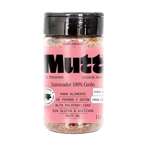 Mutt Sazonador Natural de Cerdo en Polvo para Perros y Gatos, 110 g Mutt Sazonador Natural de Cerdo en Polvo para Perros y Gatos, 110 g