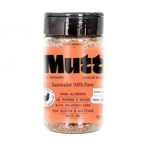 Mutt Sazonador Natural de Pavo en Polvo para Perros y Gatos, 90 g Mutt Sazonador Natural de Pavo en Polvo para Perros y Gatos, 90 g