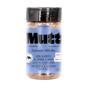 Mutt Sazonador Natural de Res en Polvo para Perros y Gatos, 120 g Mutt Sazonador Natural de Res en Polvo para Perros y Gatos, 120 g