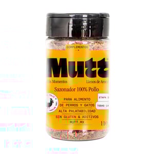 Mutt Sazonador Natural de Pollo en Polvo para Perros y Gatos, 110 g Mutt Sazonador Natural de Pollo en Polvo para Perros y Gatos, 110 g