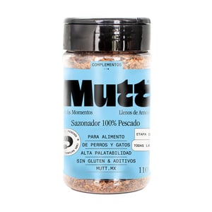 Mutt Sazonador Natural de Pescado en Polvo para Perros y Gatos, 110 g Mutt Sazonador Natural de Pescado en Polvo para Perros y Gatos, 110 g