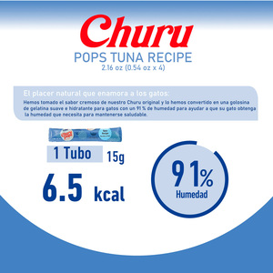 Inaba Churu Pops Premio Suave Natural para Gato Todas las Etapas de Vida Receta Atún, 1 Paquete