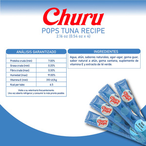 Inaba Churu Pops Premio Suave Natural para Gato Todas las Etapas de Vida Receta Atún, 1 Paquete