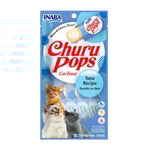 Inaba Churu Pops Premio Suave Natural para Gato Todas las Etapas de Vida Receta Atún, 1 Paquete Inaba Churu Pops Premio Suave Natural para Gato Todas las Etapas de Vida Receta Atún, 1 Paquete
