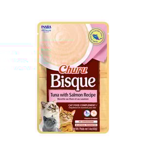 Inaba Churu Bisque Premio Cremoso para Gato Receta Atún y Salmón, 40 g Inaba Churu Bisque Premio Cremoso para Gato Receta Atún y Salmón, 40 g