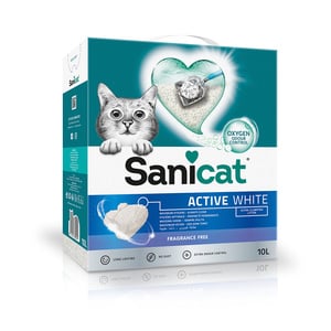 Sanicat Active White Arena Aglutinante de Bentonita Libre de Fragancia para Gato, 8.75 kg Sanicat Active White Arena Aglutinante de Bentonita Libre de Fragancia para Gato, 8.75 kg
