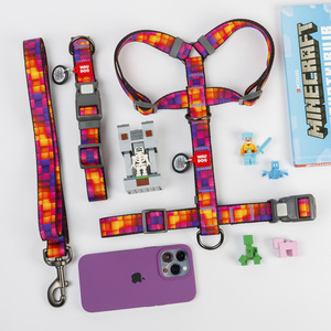 Waudog Nylon Arnés Ajuste Romano Diseño Cubos 3D para Perro, Chico