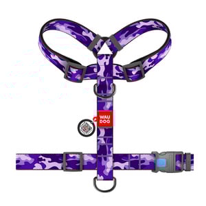 Waudog Nylon Arnés Ajuste Romano Diseño Camuflaje Morado para Perro, Mediano Waudog Nylon Arnés Ajuste Romano Diseño Camuflaje Morado para Perro, Mediano