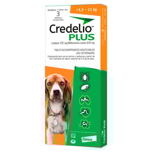 Credelio Plus Tableta Antiparasitaria Interna y Externa para Perro Mediano, 3 Tabletas Credelio Plus Tableta Antiparasitaria Interna y Externa para Perro Mediano, 3 Tabletas