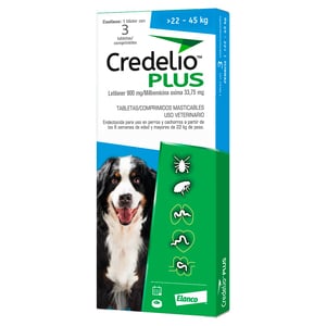 Credelio Plus Tableta Antiparasitaria Interna y Externa para Perro X-Grande, 3 Tabletas Credelio Plus Tableta Antiparasitaria Interna y Externa para Perro X-Grande, 3 Tabletas