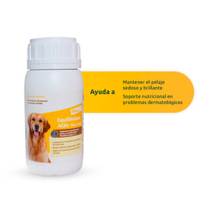 Equilibrium Ages Suplemento Vitamínico con Omegas 3 y 6 para Piel y Pelo para Perro, 60 Tabletas