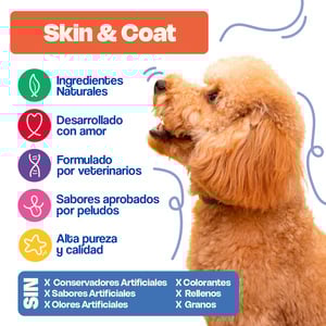 Dogelthy Skin & Coat Suplemento en Polvo para Cuidado de Piel y Pelo para Perro, 270 g