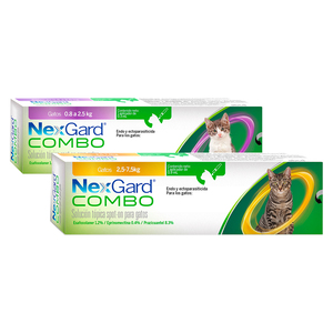 NexGard Combo Pipeta Antiparasitaria Interna y Externa para Gato, 2.5 a 7.5 kg
