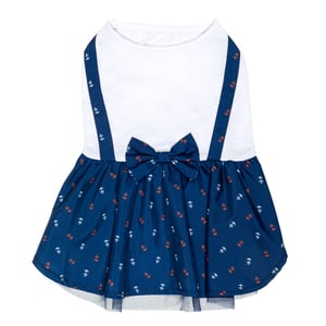 Youly Spring Summer Vestido Azul con Moño Patrón Anclas para Perro, XX-Chico Youly Spring Summer Vestido Azul con Moño Patrón Anclas para Perro, XX-Chico