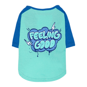Youly Spring Summer Playera Azul Estampado Feeling Good para Perro, Chico Youly Spring Summer Playera Azul Estampado Feeling Good para Perro, Chico