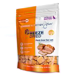 Choice Nutrition Freeze Dried Premio Liofilizado para Gato Receta Hígado de Cerdo, 85g