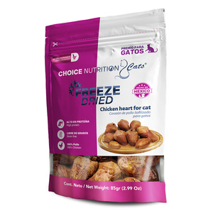 Choice Nutrition Freeze Dried Premio Liofilizado para Gato Receta Corazón de Pollo, 85g