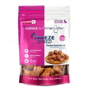 Choice Nutrition Freeze Dried Premio Liofilizado para Gato Receta Corazón de Pollo, 85g Choice Nutrition Freeze Dried Premio Liofilizado para Gato Receta Corazón de Pollo, 85g