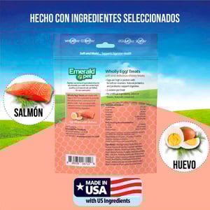 Emerald Pet Wholly Egg! Premios Digestivos para Gato Receta Huevo y Salmón, 70 g