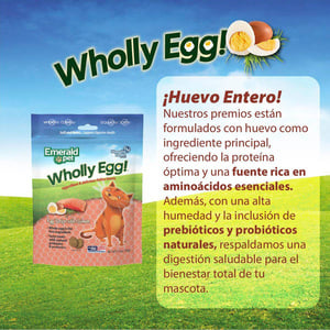 Emerald Pet Wholly Egg! Premios Digestivos para Gato Receta Huevo y Salmón, 70 g