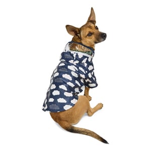 Youly Summer Impermeable Azul con Patrón de Nubes y Capucha Transparente para Perro, Chico Youly Summer Impermeable Azul con Patrón de Nubes y Capucha Transparente para Perro, Chico