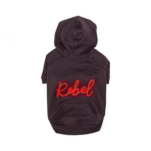 Reddy Sudadera con Frase Bordada Rebel Color Negro para Perro Reddy Sudadera con Frase Bordada Rebel Color Negro para Perro