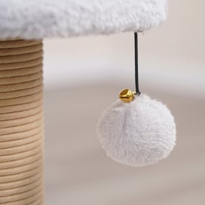 Petpals Poste Rascador de 1 Nivel con Cepillo y Juguetes Colgantes para Gato, 1 Pieza