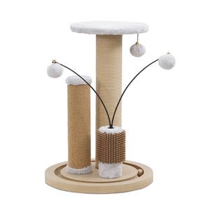 Petpals Poste Rascador de 1 Nivel con Cepillo y Juguetes Colgantes para Gato, 1 Pieza Petpals Poste Rascador de 1 Nivel con Cepillo y Juguetes Colgantes para Gato, 1 Pieza