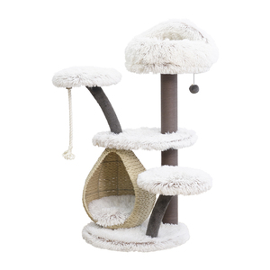 Petpals Mueble Tipo Árbol de 4 Niveles con Percha y Canasta Inferior para Gato, 1 Pieza Petpals Mueble Tipo Árbol de 4 Niveles con Percha y Canasta Inferior para Gato, 1 Pieza