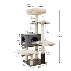 Petpals Mueble Tipo Árbol de 6 Niveles con Condo y Perchas para Gato, 1 Pieza