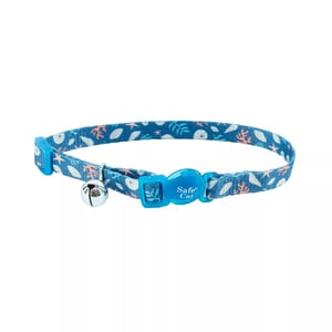 Safe Cat Collar con Broche de Seguridad Azul Diseño Bajo el Mar para Gato, 1 Pieza Safe Cat Collar con Broche de Seguridad Azul Diseño Bajo el Mar para Gato, 1 Pieza