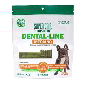 Dental-Line Premios Dentales en Forma de Cepillo de Dientes con Menta para Perro, Mediano Dental-Line Premios Dentales en Forma de Cepillo de Dientes con Menta para Perro, Mediano