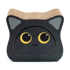 EveryYay Rascador 2 en 1 en Forma de Gatito Color Negro para Gato, Mediano EveryYay Rascador 2 en 1 en Forma de Gatito Color Negro para Gato, Mediano