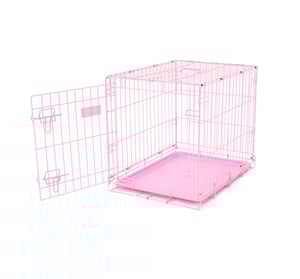 Carlson Jaula de Entrenamiento Plegable de Acero Rosa 1 Puerta con Doble Seguro para Perro, Chico