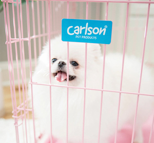 Carlson Jaula de Entrenamiento Plegable de Acero Rosa 1 Puerta con Doble Seguro para Perro, Chico