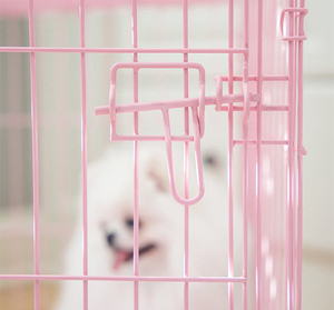 Carlson Jaula de Entrenamiento Plegable de Acero Rosa 1 Puerta con Doble Seguro para Perro, Chico