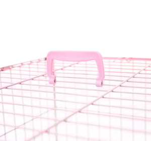 Carlson Jaula de Entrenamiento Plegable de Acero Rosa 1 Puerta con Doble Seguro para Perro, Chico
