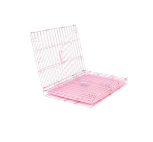 Carlson Jaula de Entrenamiento Plegable de Acero Rosa 1 Puerta con Doble Seguro para Perro, Chico