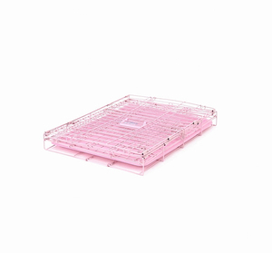 Carlson Jaula de Entrenamiento Plegable de Acero Rosa 1 Puerta con Doble Seguro para Perro, Chico